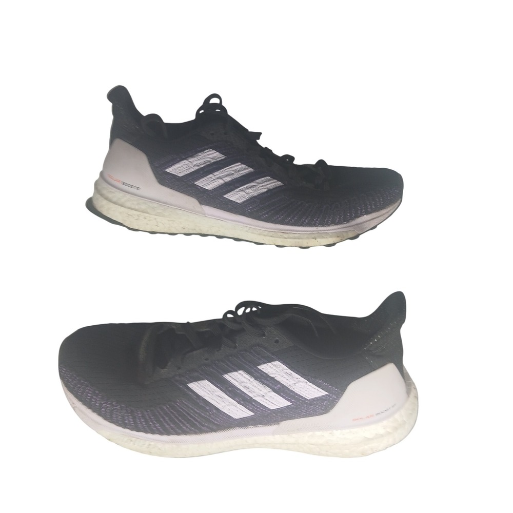 Adidas Solar Boost Running‎ Shoes Black White Purple Men Size 8 EE4321